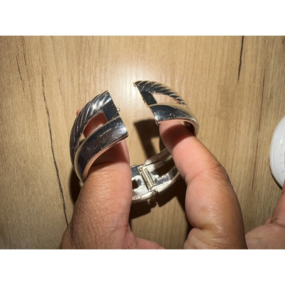Cable X Design Bangle Bracelet Crossover Cuff 8